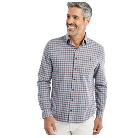 johnnie-O Men's Medium‎ Coen Hangin Out Button Up Shirt Maliblu Blue New